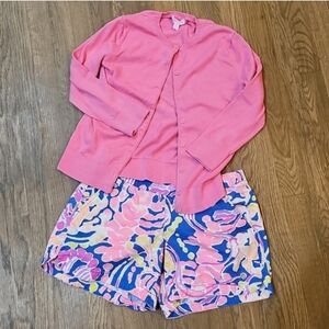Lilly Pulitzer Pink Cardigan Sweater Sz S Preppy prep Classic Old Money Classic